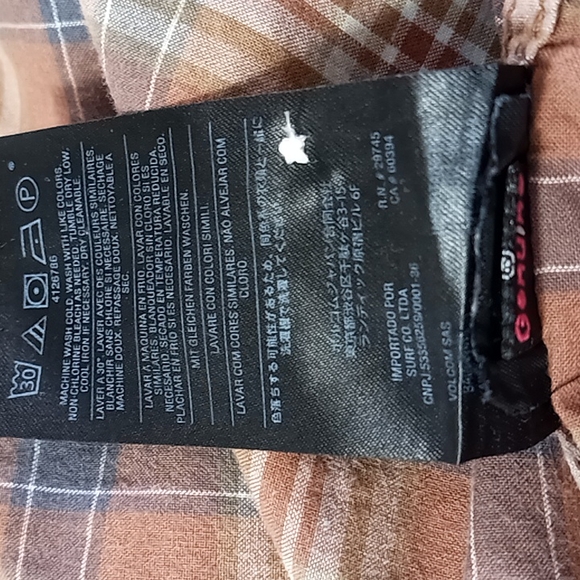 Volcom Modern Fit Button Up Plaid Shirt Men's Size L - Picture 12 of 14